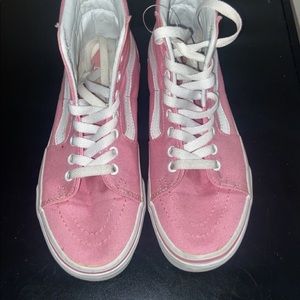Pink vans kid size US mens 5 Womens 6.5 only worn a few times still like new
